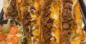 Cheese Steak Tacos With Buffalo Fries