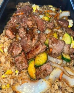 Classic Hibachi Chicken with Fried Rice and Vegetables
