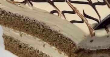 Cake with Coffee Whipped Cream Frosting