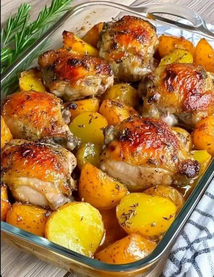 Oven-Baked Chicken Thighs with Potatoes