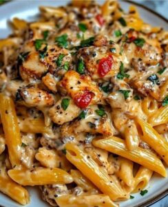 Creamy Chicken Alfredo Penne Pasta