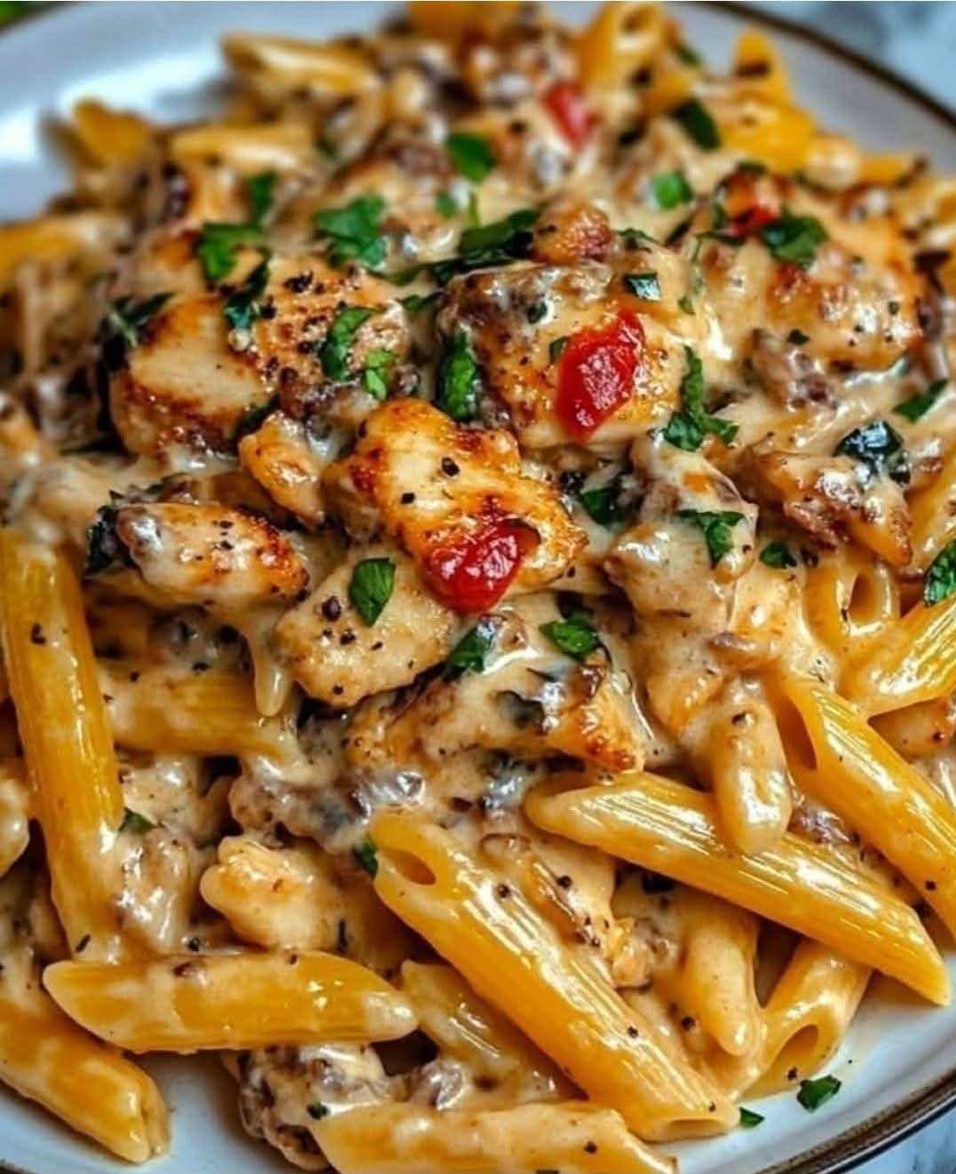 Creamy Chicken Alfredo Penne Pasta