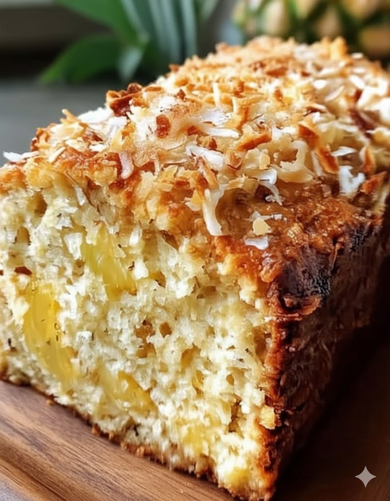 Hawaiian Banana Bread with Coconut and Pineapple