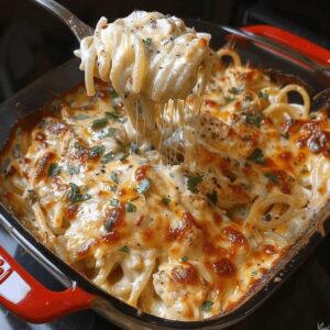Baked Creamy Chicken Alfredo Pasta