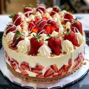 Strawberry White Chocolate Cheesecake