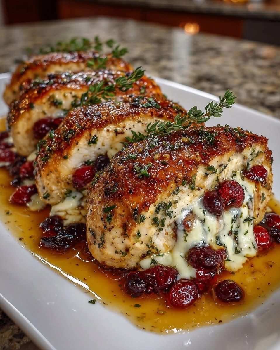 Cranberry & Cheese Stuffed Chicken Breast